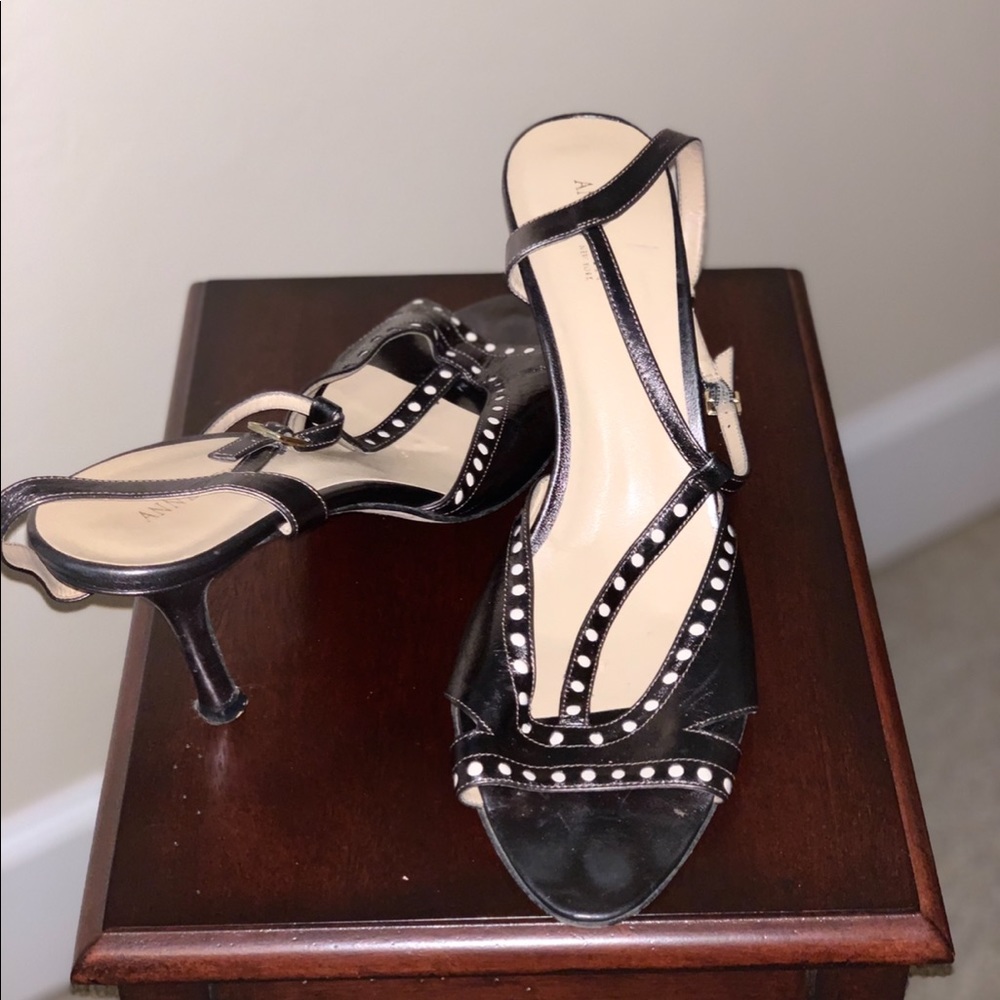 strappy black heels with gems